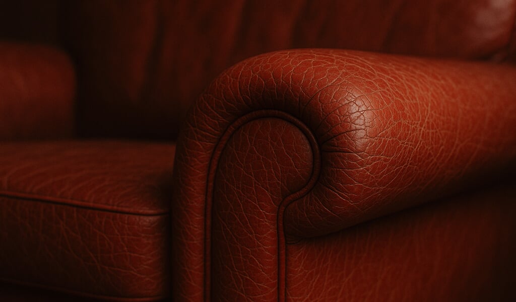 Canapé en cuir craquelé